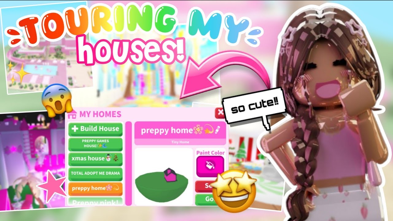 ТУР ПО ВСЕМ моим домам Adopt Me! *сумасшедшие постройки!* 😱🏠