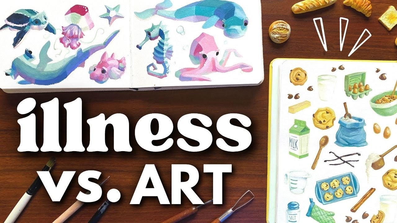 preventing burnout as a SPOONIE ARTIST // sketchbook sessions art vlog