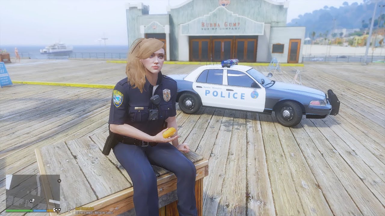 Gta 5 LSPDFR Playing As A Santa Monica P.D Female Officer - CVPI Routine Patrol #gta #gta5 #lspdfr