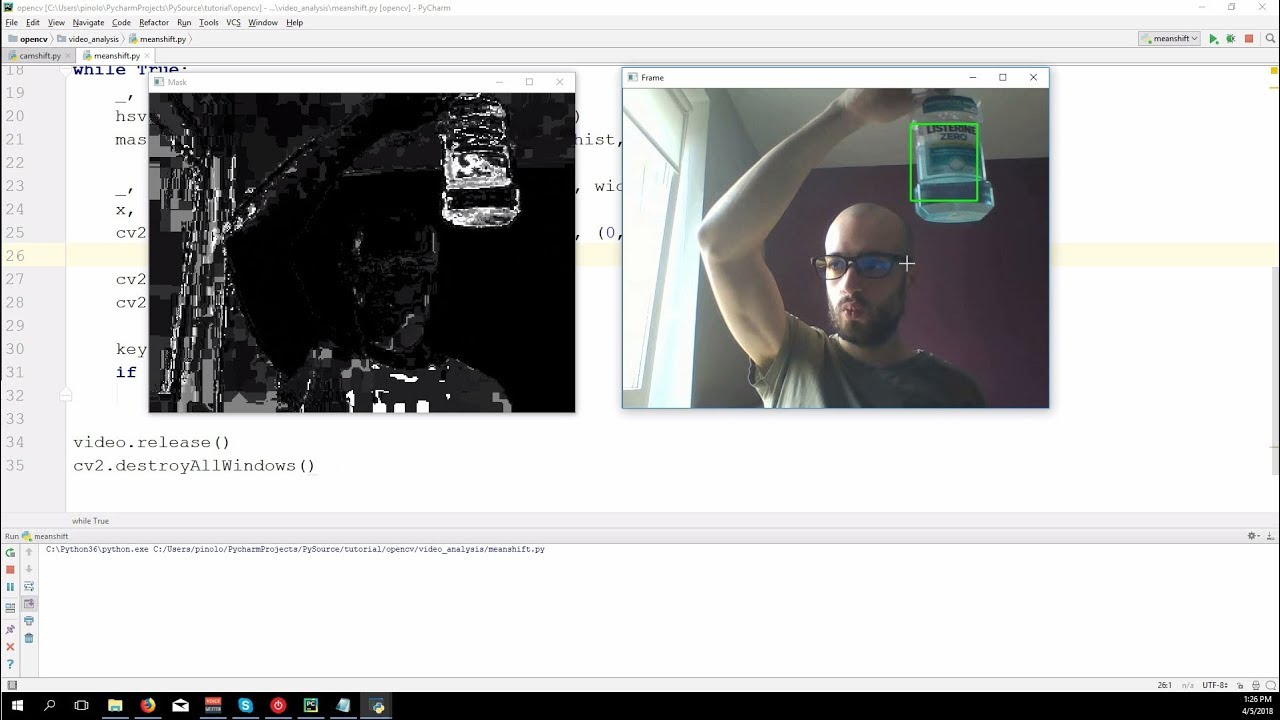 Отслеживание объектов с помощью метода среднего сдвига – OpenCV 3.4 с Python 3. Учебное пособие 29
