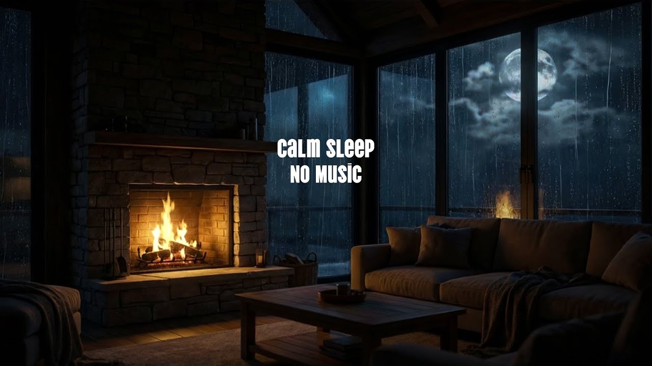 Deep Sleep ASMR – Quiet Fireplace & Forest Night | No Music