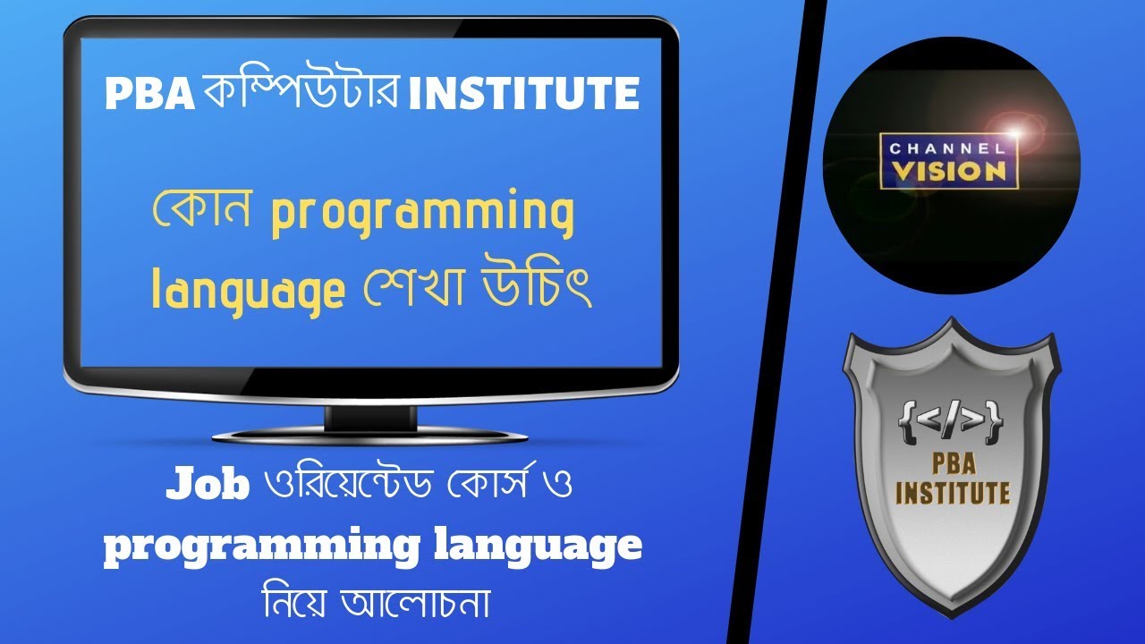 PBA COMPUTER INSTITUTE | TV CHANNEL VISION | Programming language নিয়ে আলোচনা | BENGALI