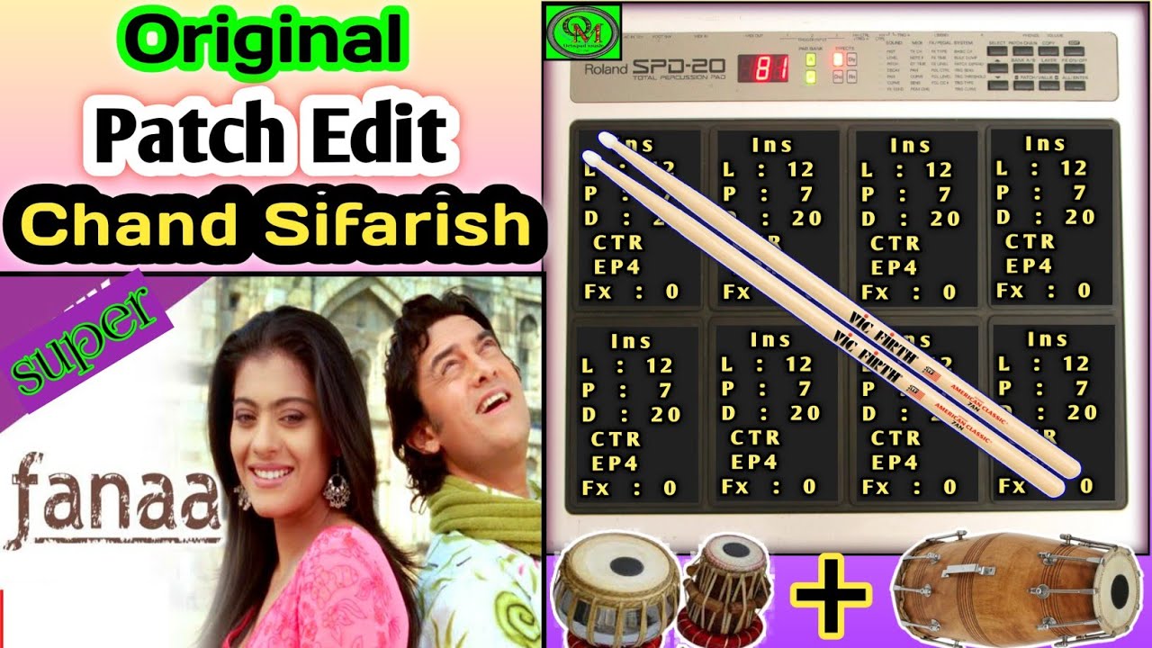 New patch Editing | Chand sifarish | Roland spd 20 & spd 20x || Octapad music | full tutorial |
