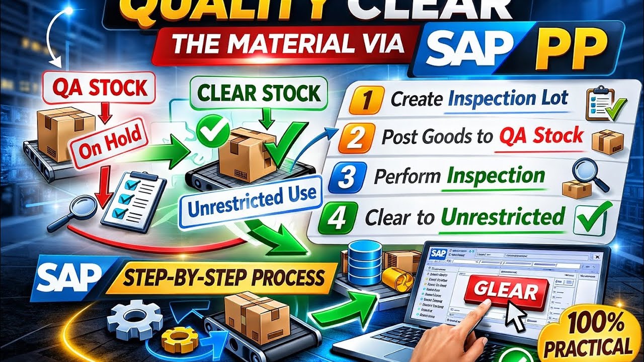 Quality Clear Material in SAP – Step by Step Process || DAY 14
