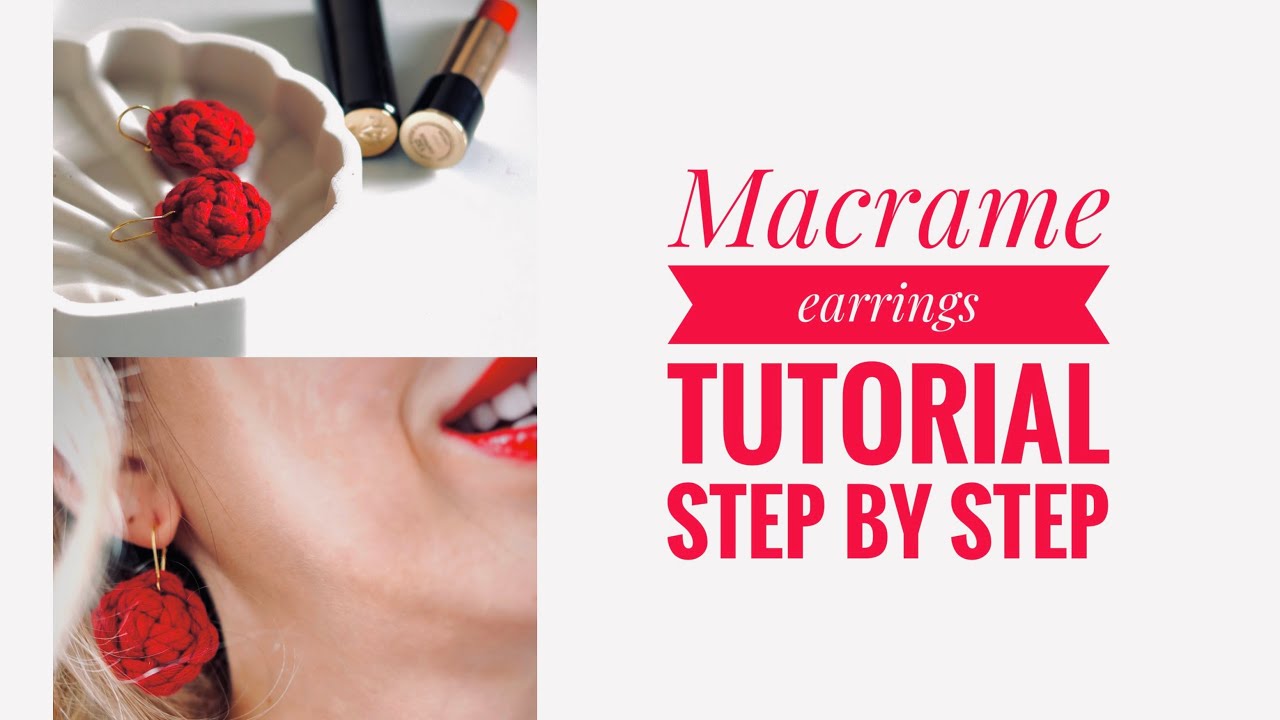 Macrame Flower Earrings I Aisha Home Design I Tutorial Macrame Beginner Level