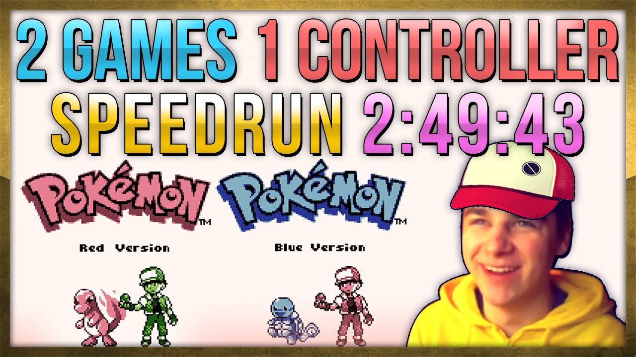 2 Games 1 Controller Pokemon Red + Blue Speedrun in 2:49:43