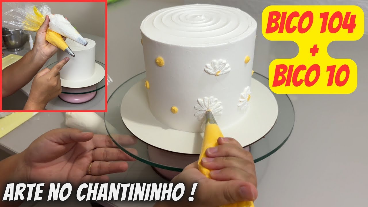 TRABALHO DE BICO Número 104 e 10 / CONFEITANDO BOLO MARGARIDA