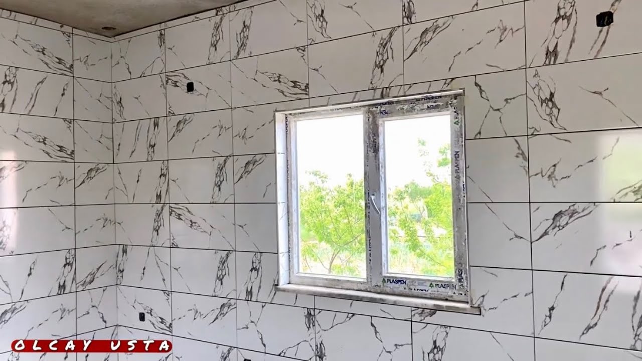 Уложили плитку 45 м² на кухонную стену