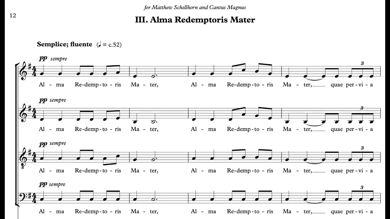 Philip Cooke - Four Marian Antiphons (score video)