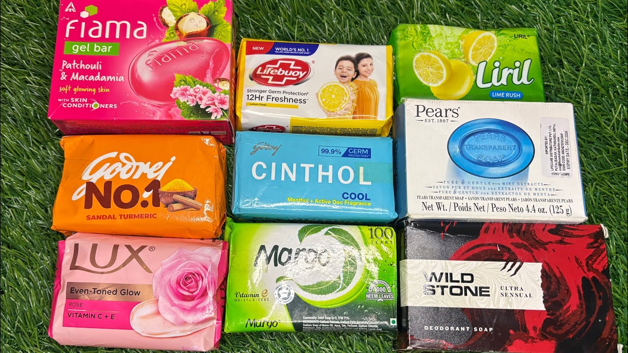 Top 10 Best Soap Brands in India| Lifebouy, Lux, Cinthol, Liril, Godrej No.1 | Soap ASMRCollection