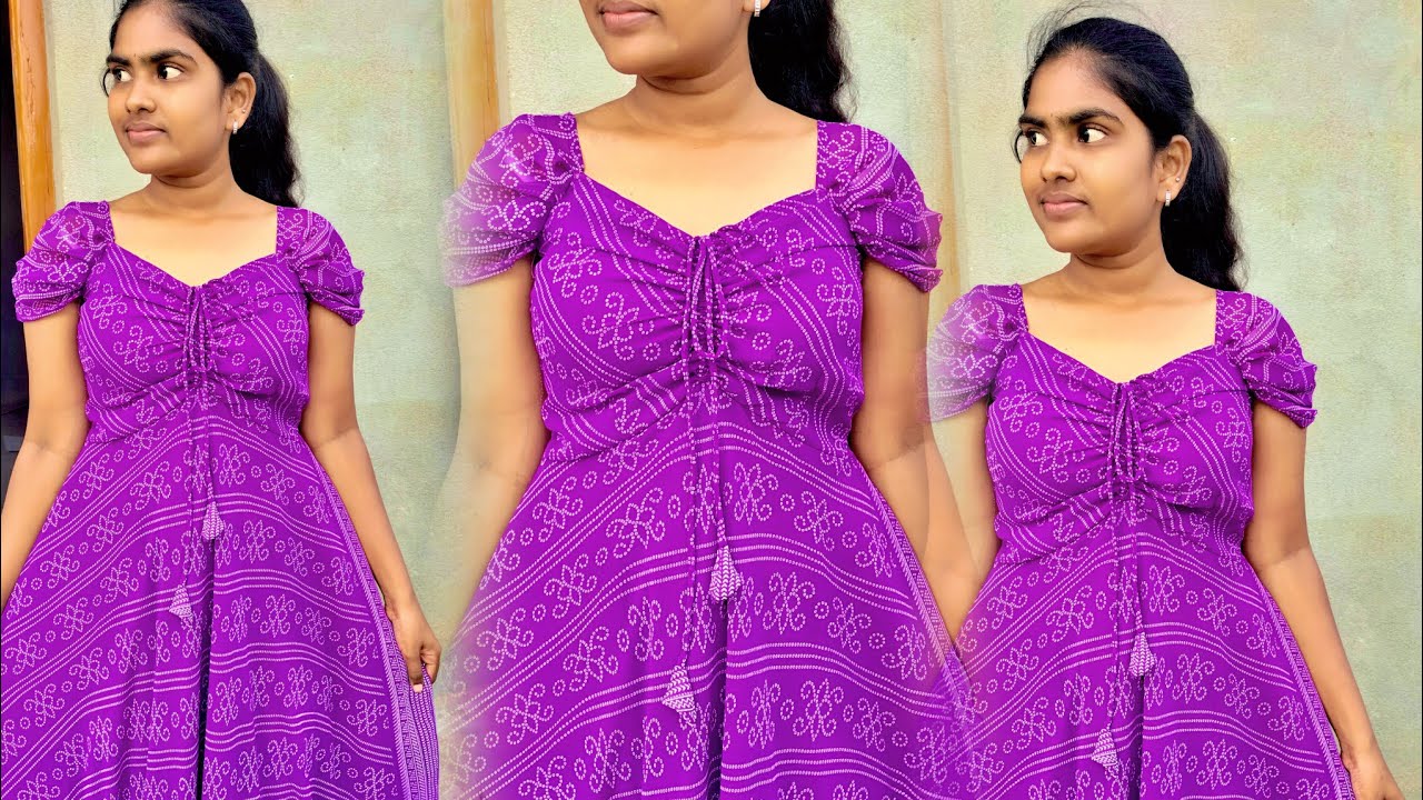 💃Trendy frock cutting and stitching  #trending#dresses#meesho#longfrock#diy 