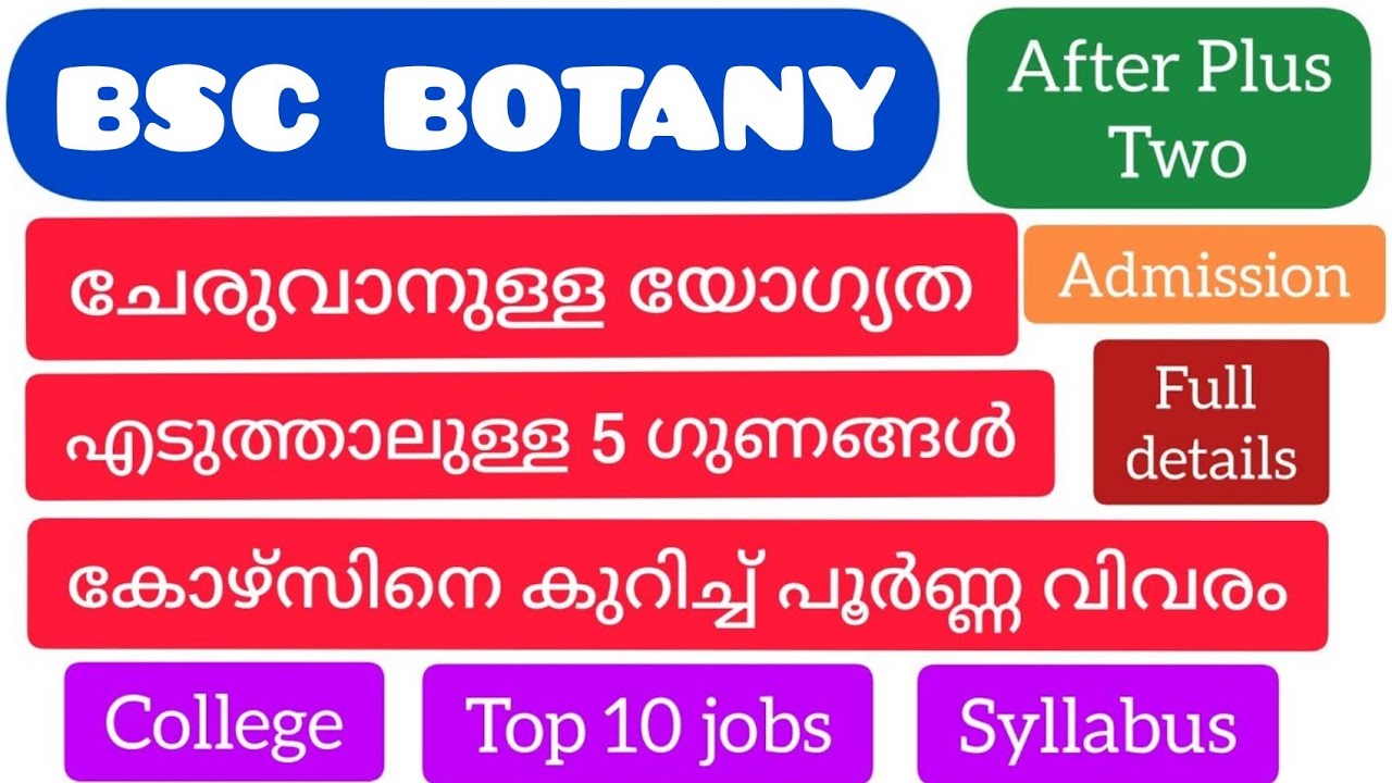 BSC Botany ELIGIBILITY |ADMISSION |5 BENEFIT FOR STUDYING Botany |COLLEGE|SYLLABUS| CAREER