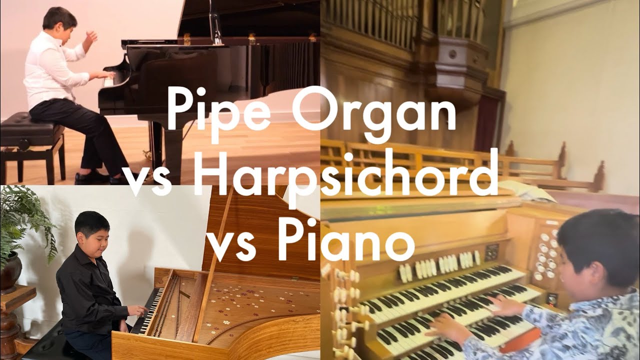 Bach Fugue on Pipe Organ vs Harpsichord vs Piano? Felix Suo age 10