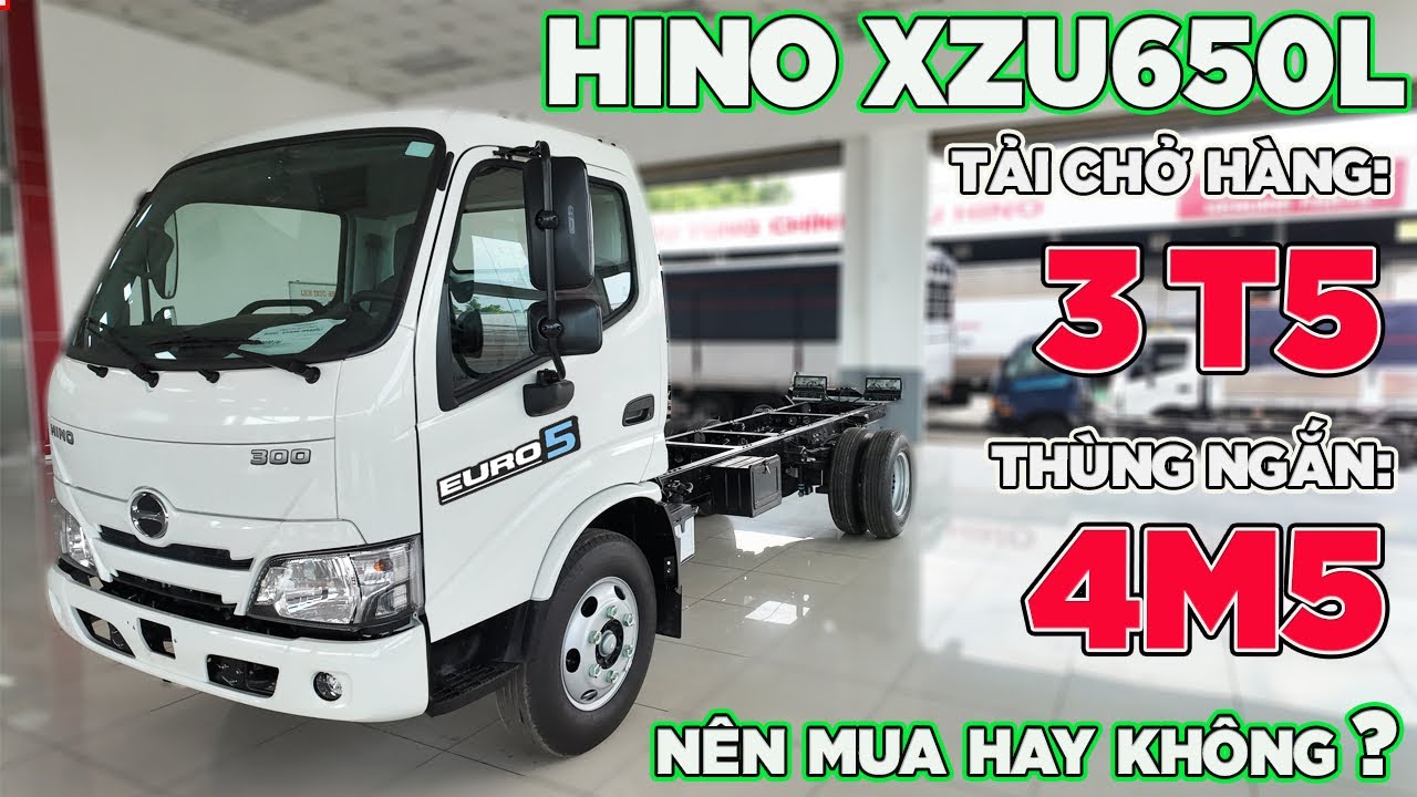 Xe Tải Hino 3.5 Tấn XZU650L Thùng Ngắn 4M5 Mới Nhất Năm 2025| Trả Trước 200 Triệu Nhận Xe