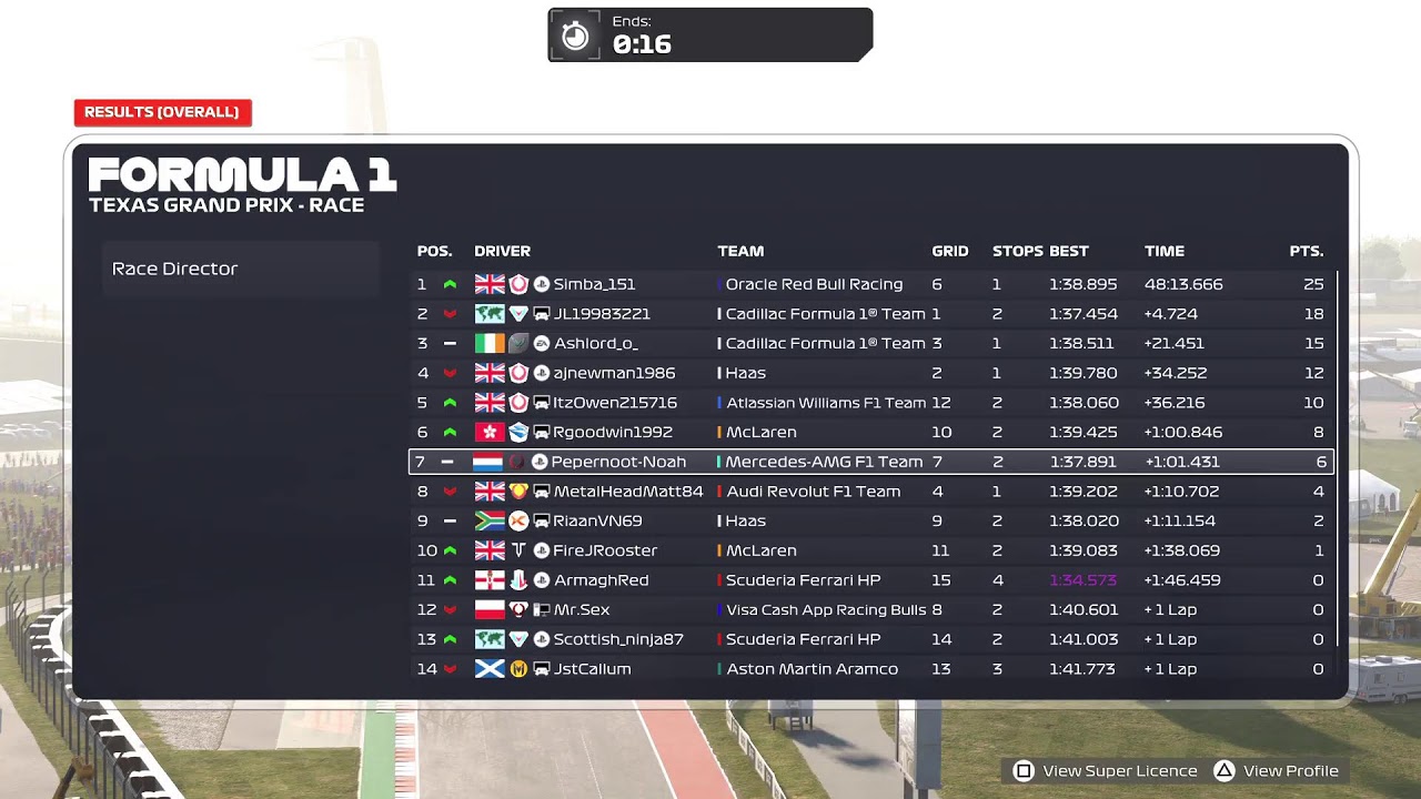 F1 26, MRC, S21, R8, T4 - USA Grand Prix (COTA)