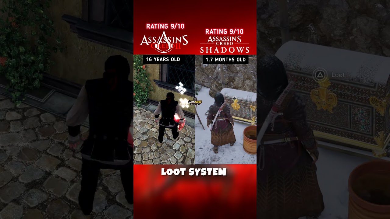 Loot System Comparison: 16 Years Old Game vs 1.7 Months Old | Ac Shadows vs Ac 2 #shorts
