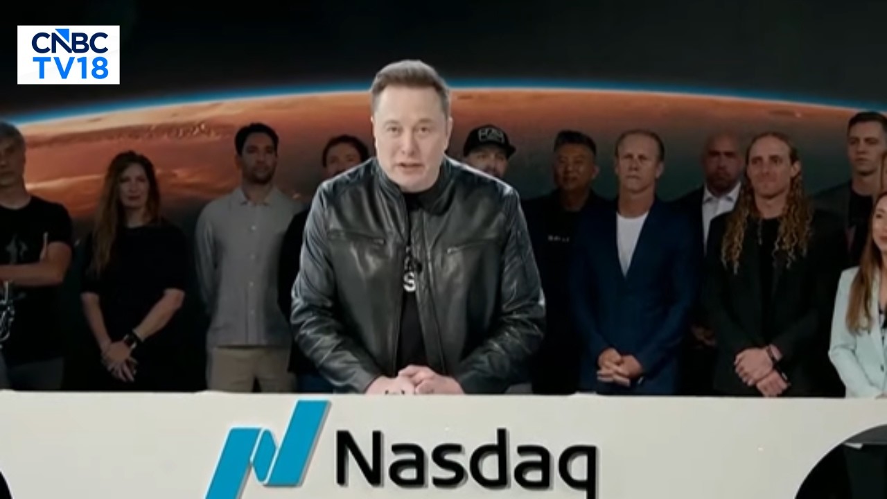 Крупнейшее в истории IPO! Генеральный директор SpaceX Илон Маск звонит в колокол открытия Nasdaq ...