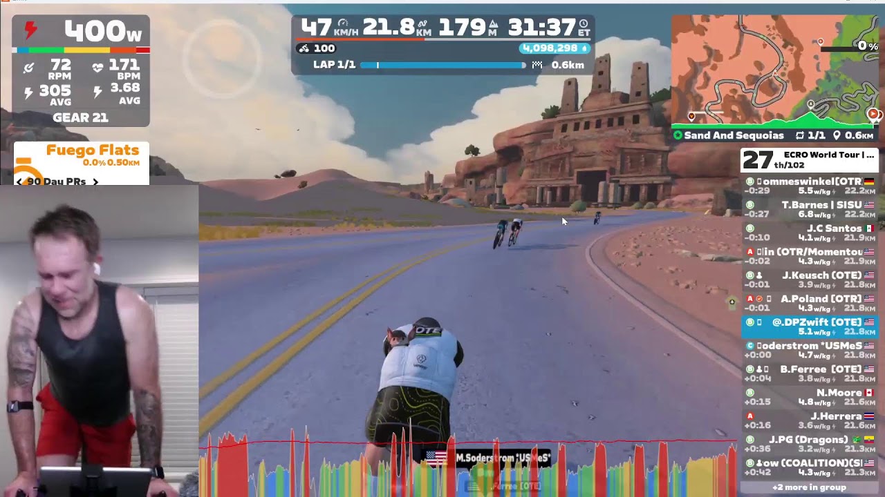 zwift ecro - Chasing d'Azur - stage 1 ITT