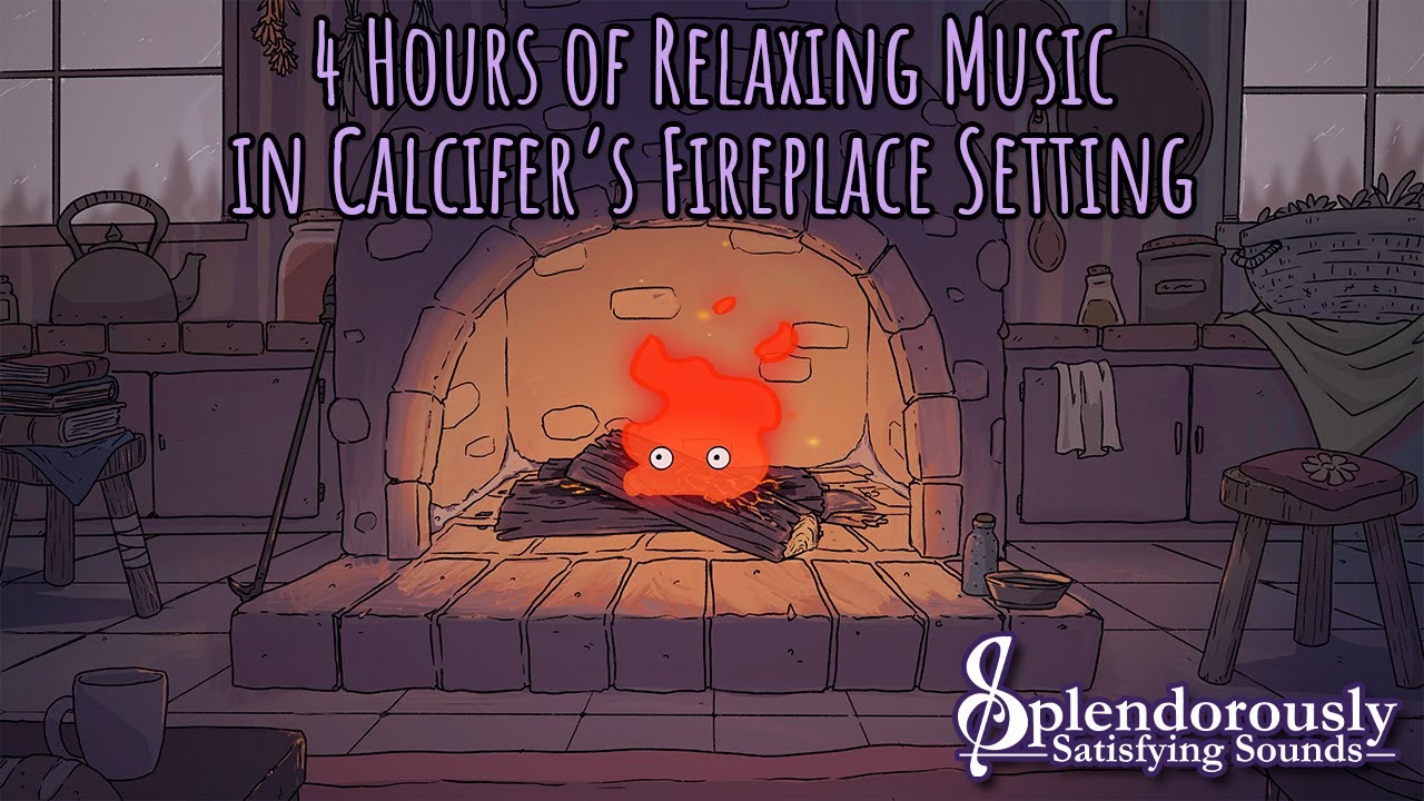Chill with Calcifer 🔥 Fireplace Sounds & Piano Music inspired by Studio Ghibli Howl's Moving Castle