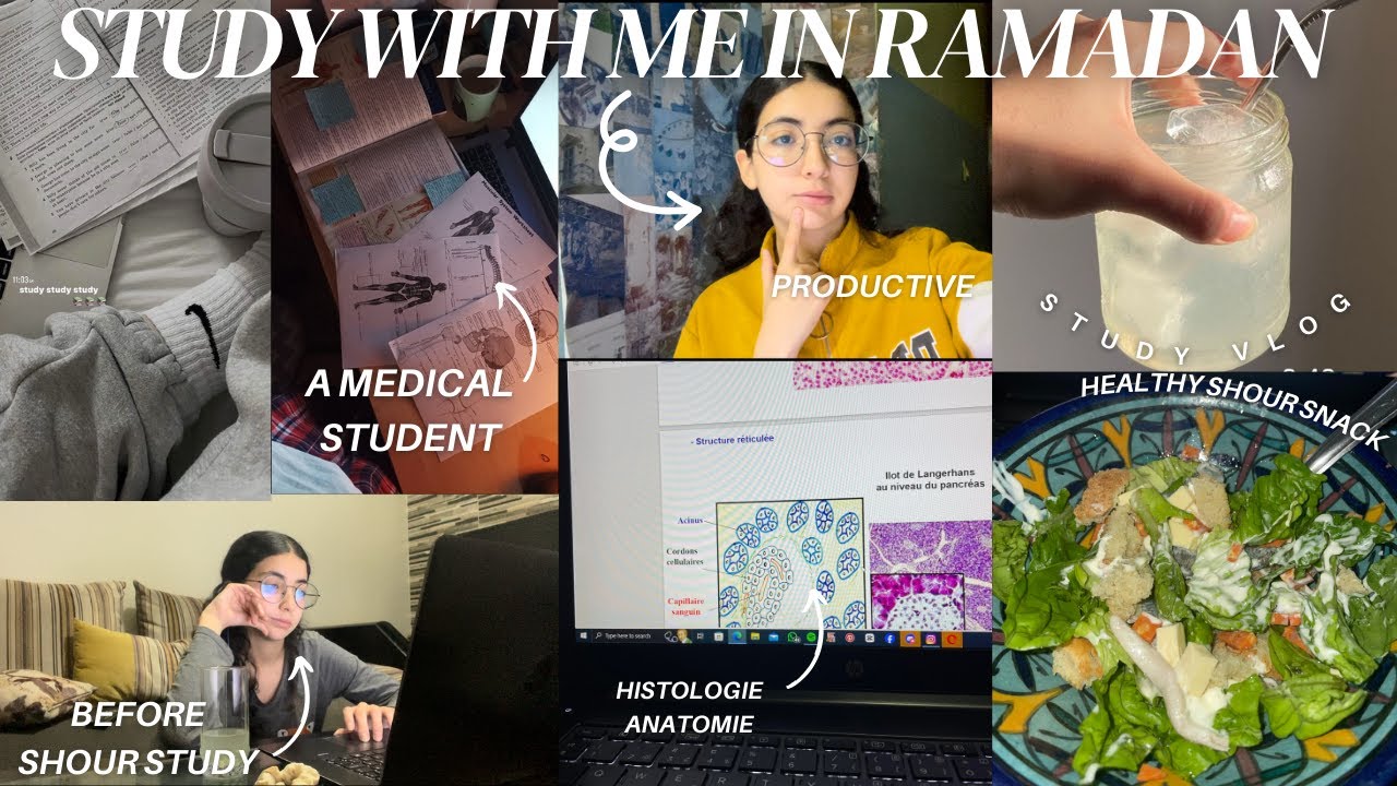 STUDY WITH ME in Ramadan📚📑*before ftor and shour*🥗medical student👩‍⚕️🩺|القراية فرمضان كطالبة طب