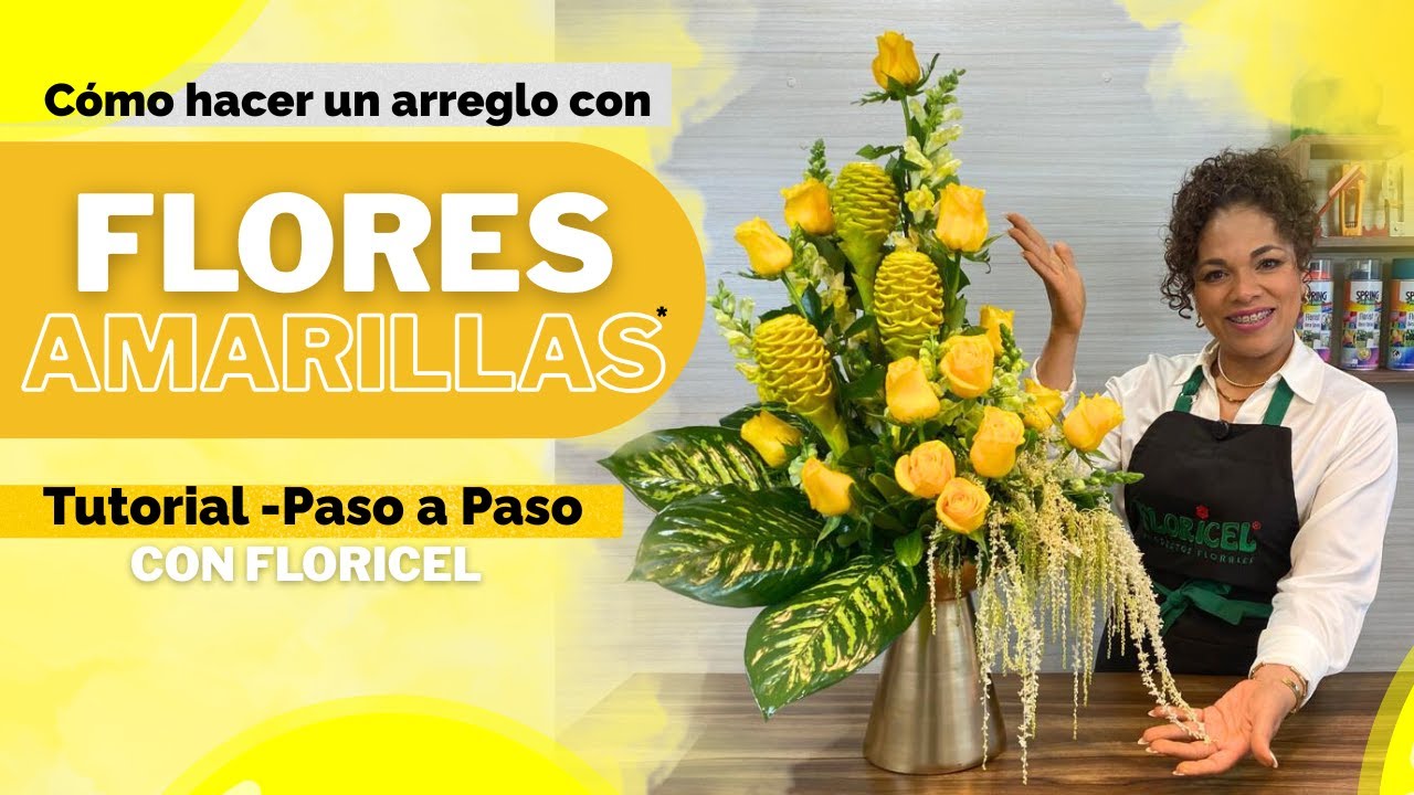 Arreglo Floral con FLORES AMARILLAS🌻 -Tutorial paso a paso
