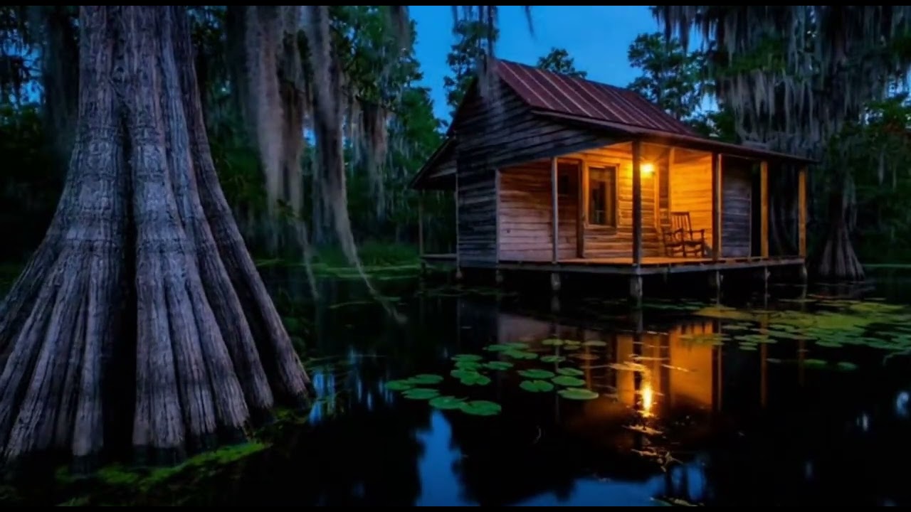 Louisiana Swamp Night Sounds 🌙 Crickets, Frogs & Bayou Ambience for Deep Sleep (4 Hours)