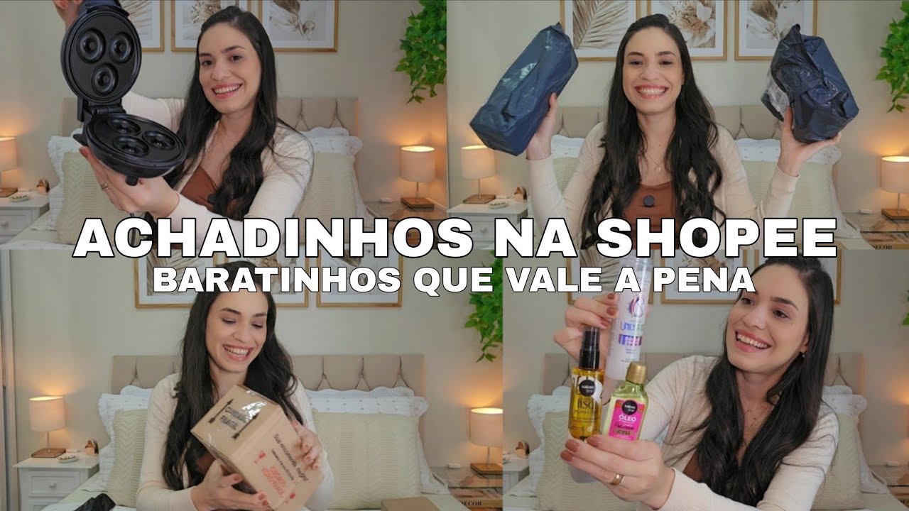 COMPRAS NA SHOPEE PRA CASA E CUIDADOS PESSOAIS/ maquina de 🍩, garrafa termica, produtos de cabelo 