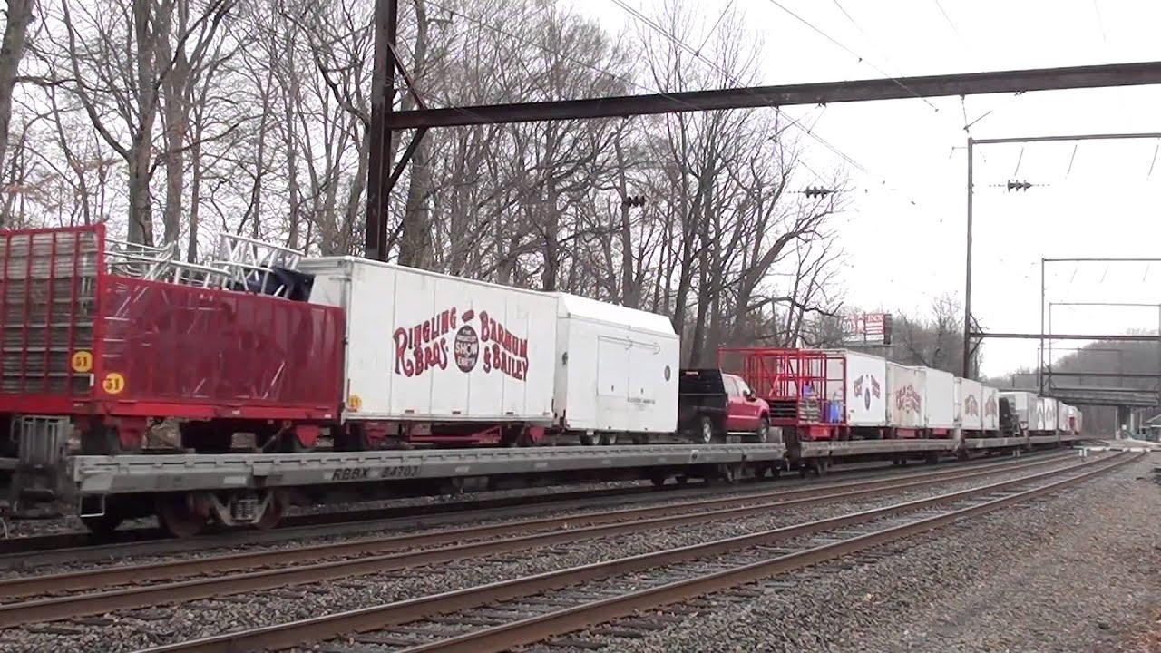Ringling Brothers Barnum and Bailey Circus train and odd moves at Woodbourne *February 21, 2011*