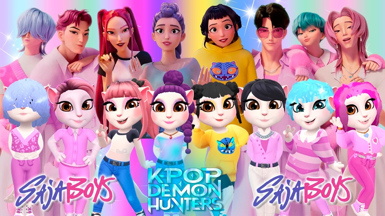 😈🎵 My Talking Angela 2 | K POP DEMON HUNTERS VS Saja Boys | New Cosplay Makeover 🔥✨