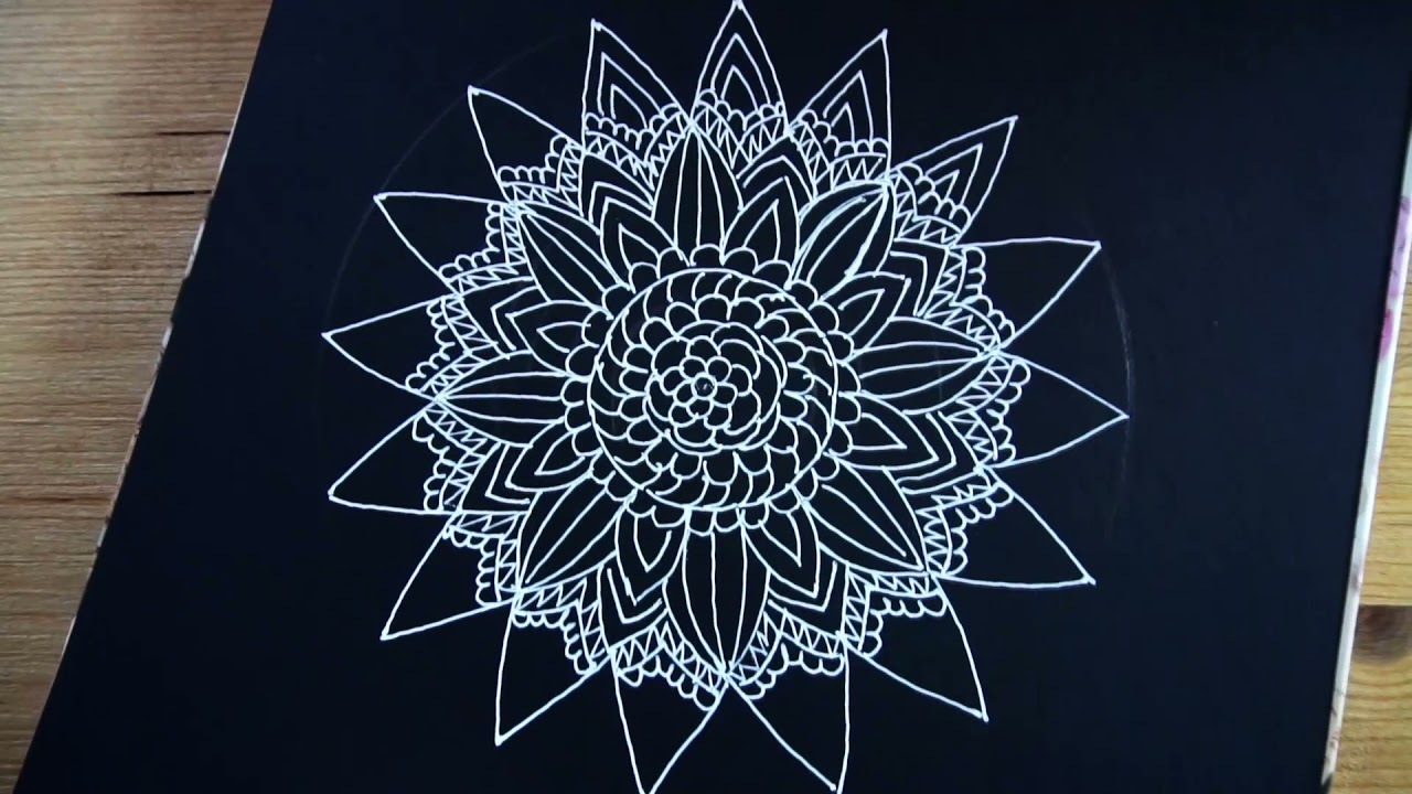 Delicate Looking Lace Drawing Doodle Mandala Art_Easy and Relaxing Tutorial