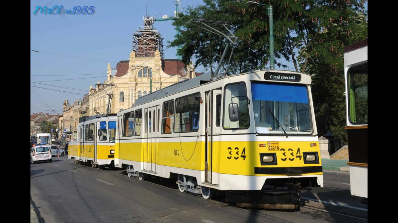 old and new trams from Bucharest