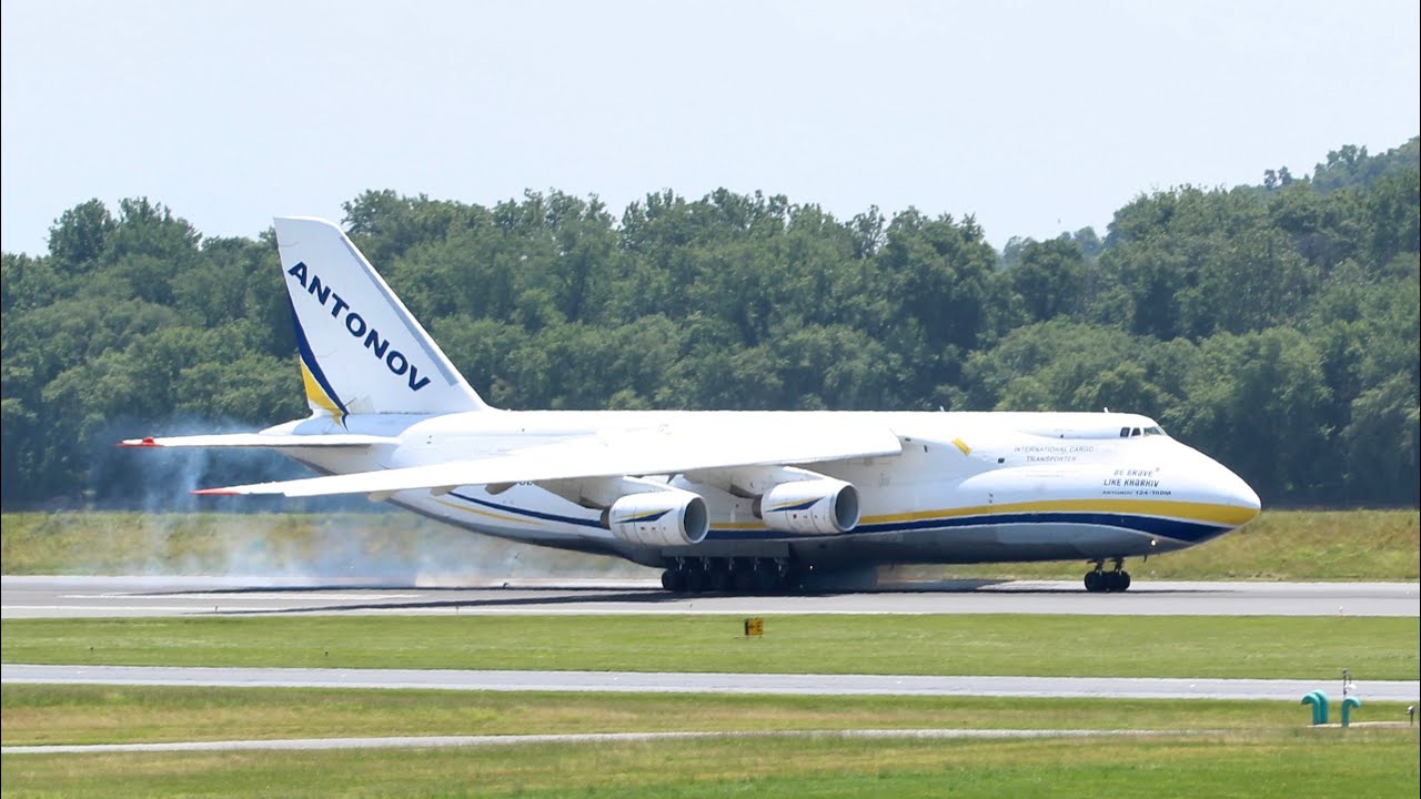 Antonov Design Bureau AN-124-100M Ruslan (UR-82027) Landing | Harrisburg Int'l Airport (6-24-25)