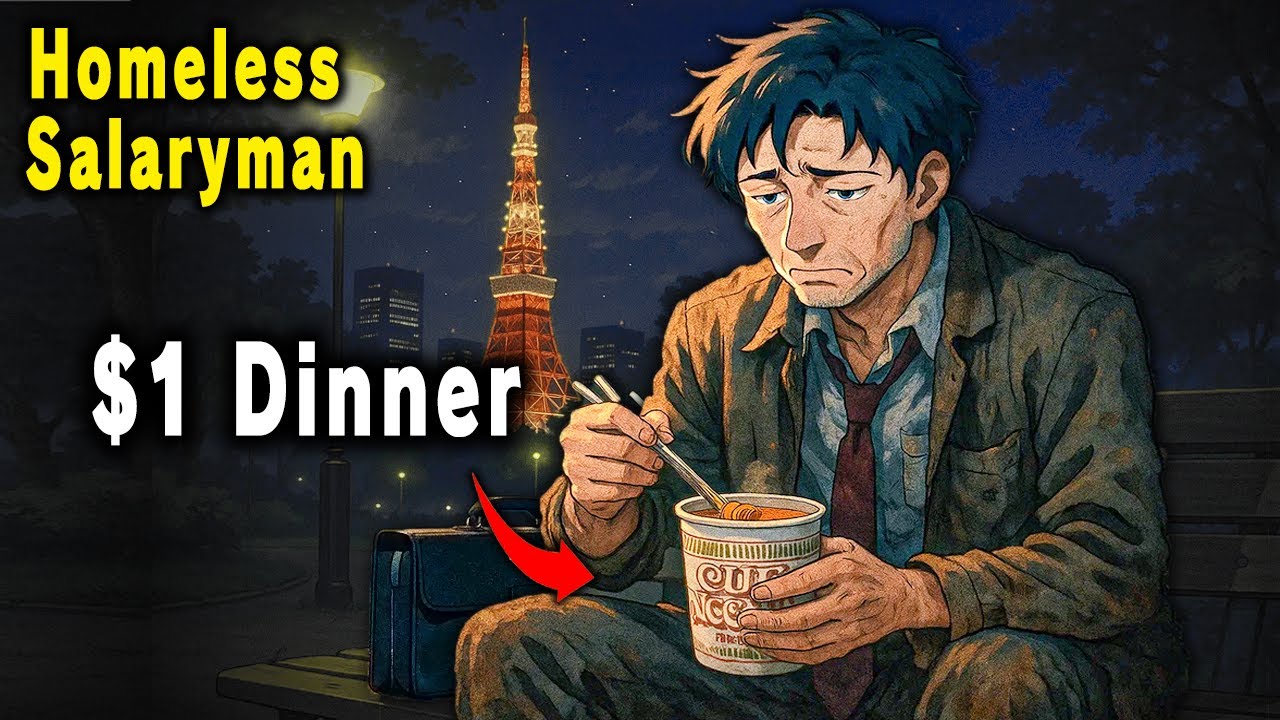 Lonely $1 Dinner as a Homeless Salaryman in Japan