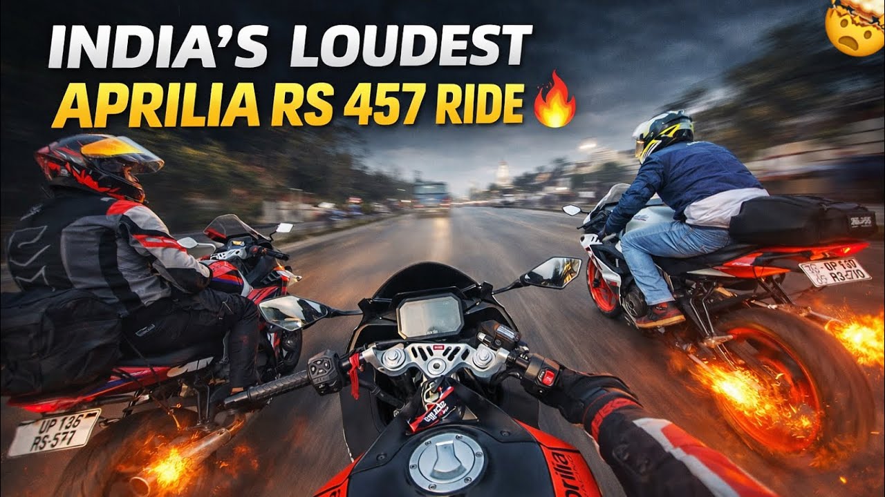 Aprilia RS 457 with Full System Exhaust Hyper Ride | Loudest Ride ever 🔥