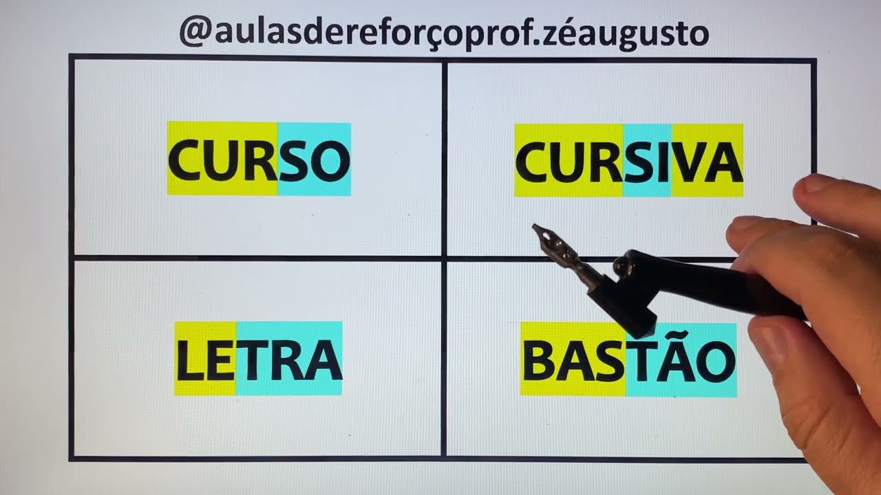 LEIA AGORA AS PALAVRAS: CURSO, CURSIVA, LETRA & BASTÃO.
