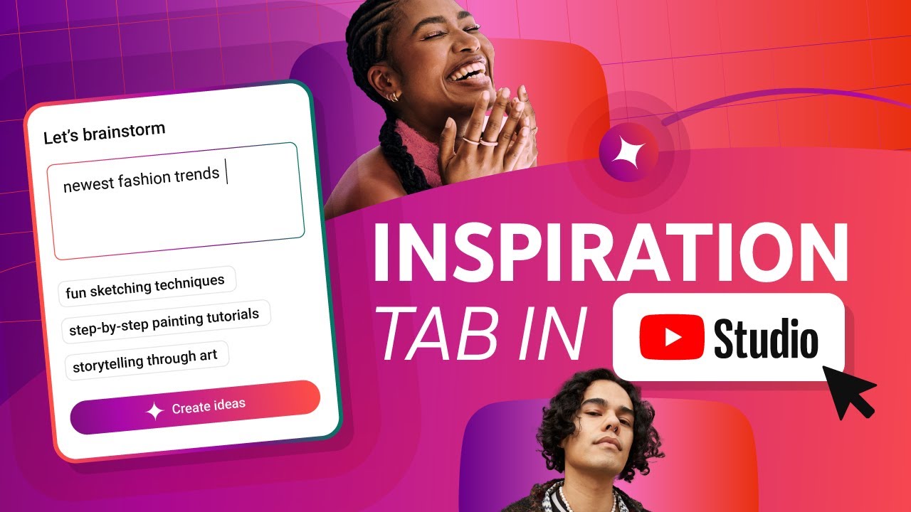Вкладка Источники вдохновения в Творческой студии YouTube