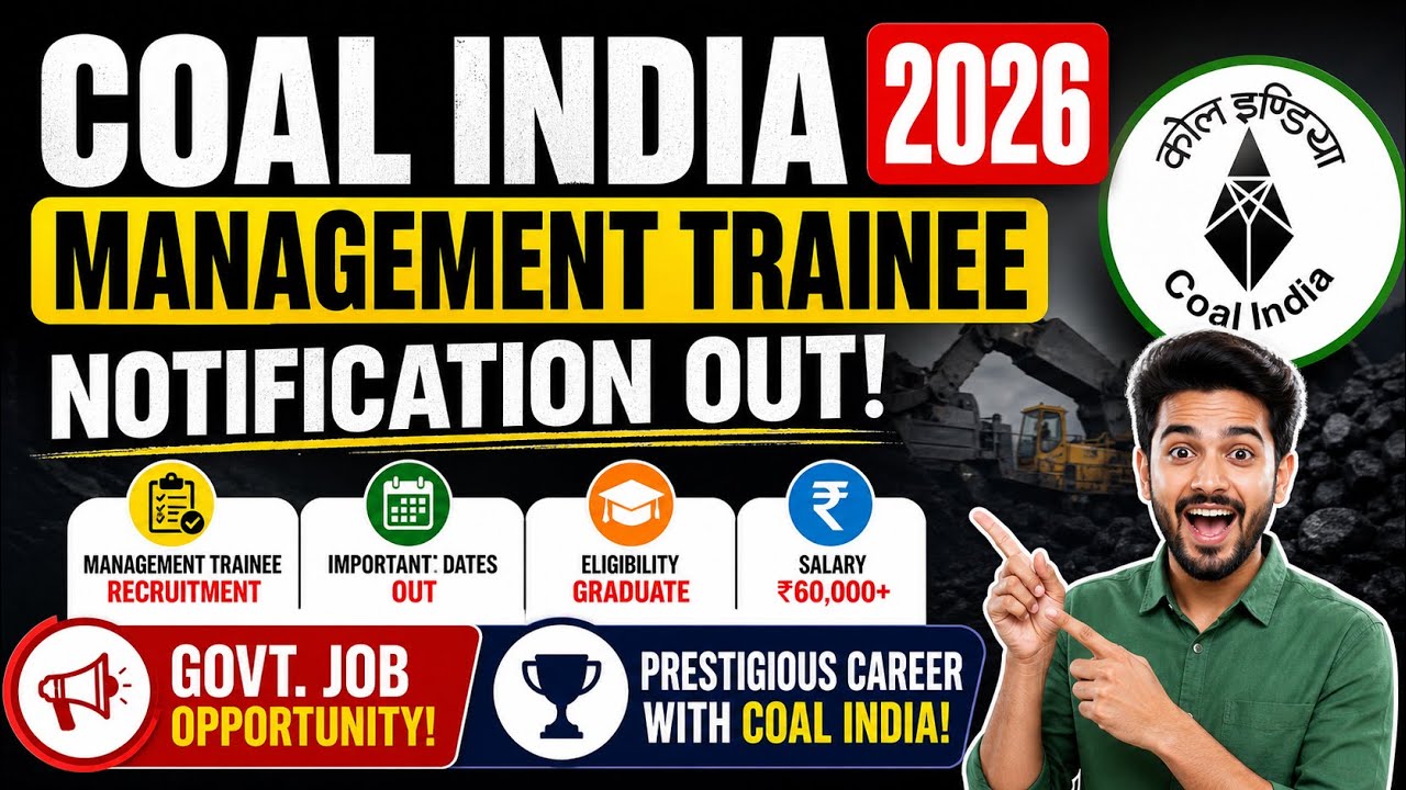 Coal India Limited Notification 2026 | Coal India Management Trainee Notification Out!!