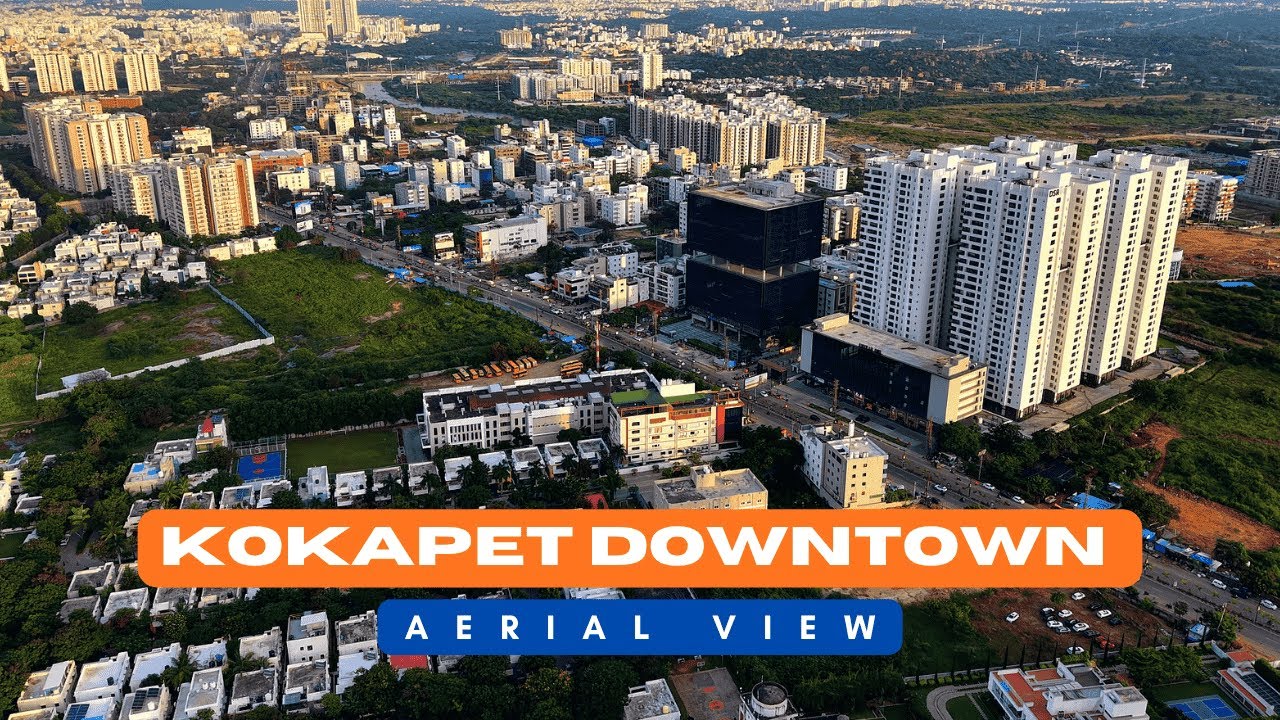 Kokapet Downtown Aerial View : Downtown in the Making in Kokapet & Gandipet