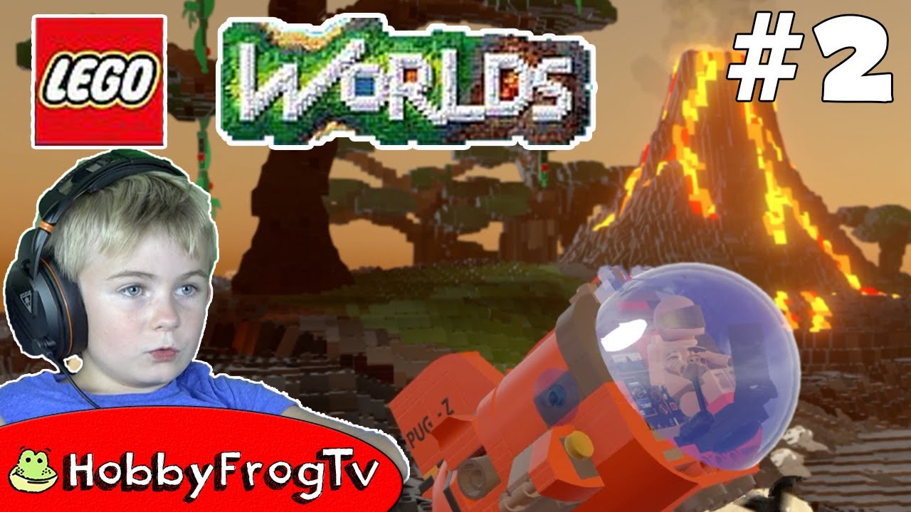 Lego Worlds Cave Man Lave Volcano Planet HobbyFrogTV