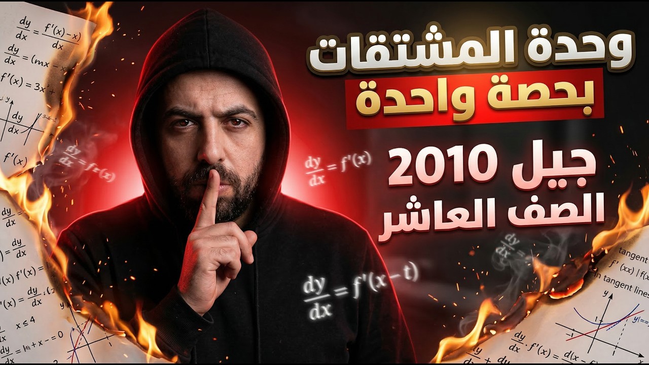 رياضيات الصف 10 || مكثف وحدة المشتقات ( بحصة وحدة فقط ⚠️) أستاذ أحمد خليل ( خليليو )