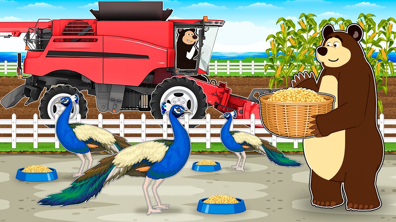 Farm Work Day: Feeding Beautiful Peacocks with Fresh Corn 🌽🦚 | Realistic Farm Vehicles Animation