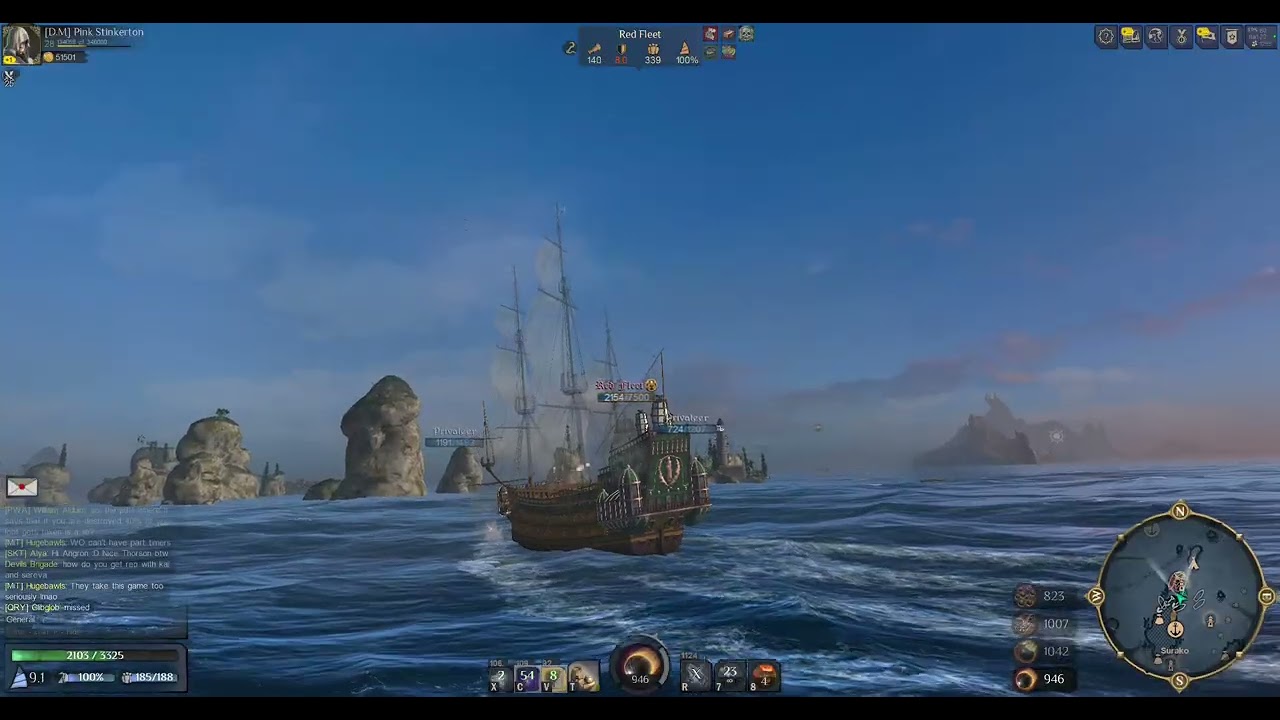 World of Sea Battle solo red fleet in La Couronne