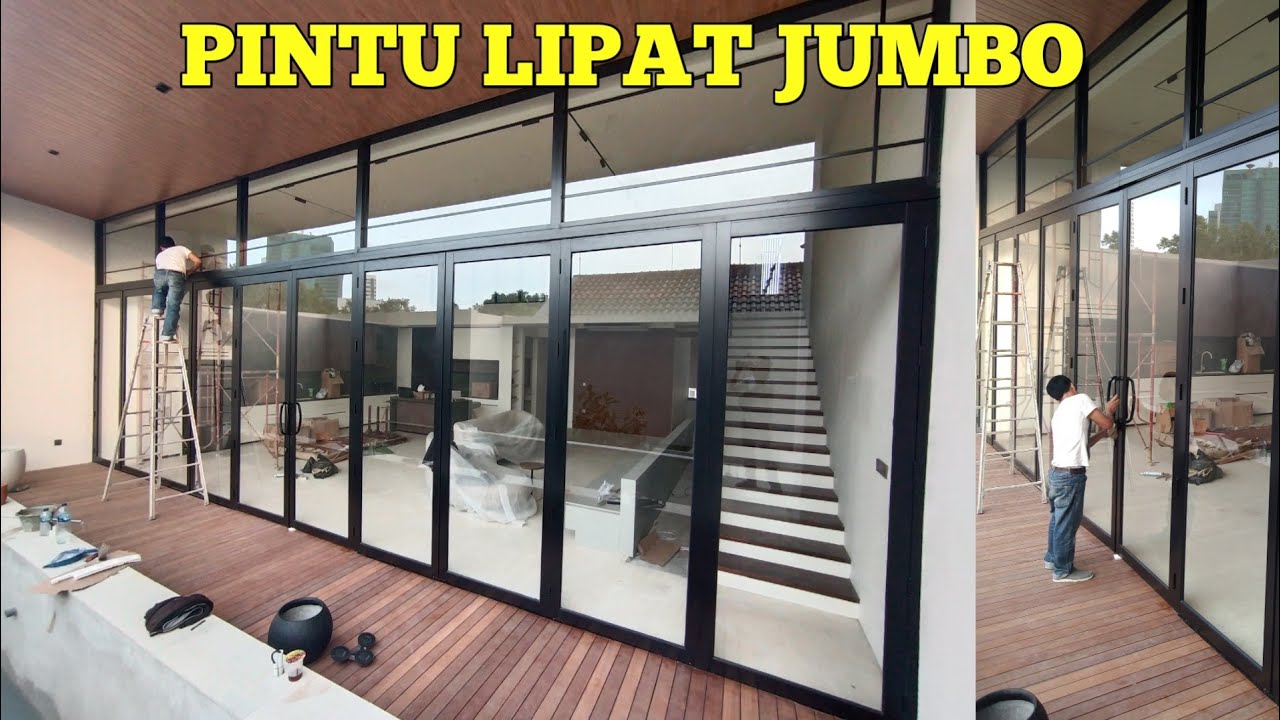 Membuat pintu lipat jumbo | pintu lipat aluminium