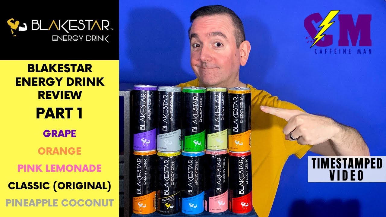 Blakestar Energy Drink Product Review. NEW Energy drink with 10 flavors.