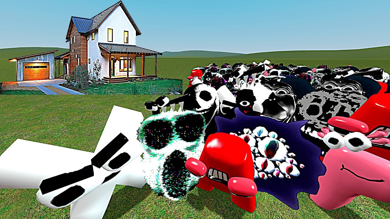 ALPHABET LORE, ROBLOX DOORS VS HOUSES IN Garrys mod