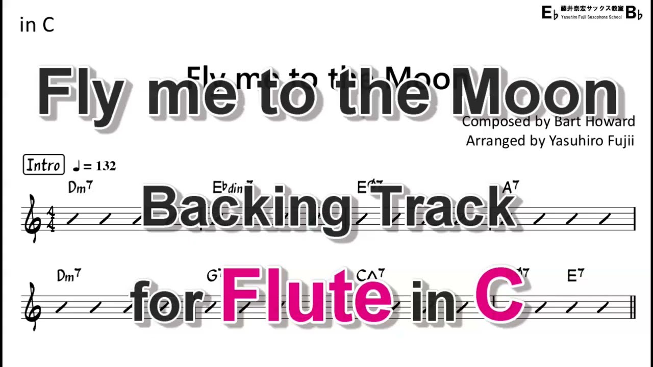 Fly me to the Moon - Backing Track with Sheet Music for Flute in C