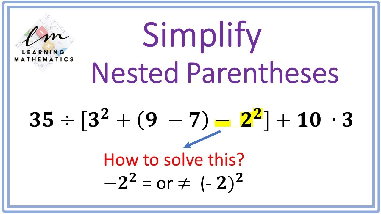 6- Order of Operations: Evaluate Algebraic Expressions - Learning Mathematics