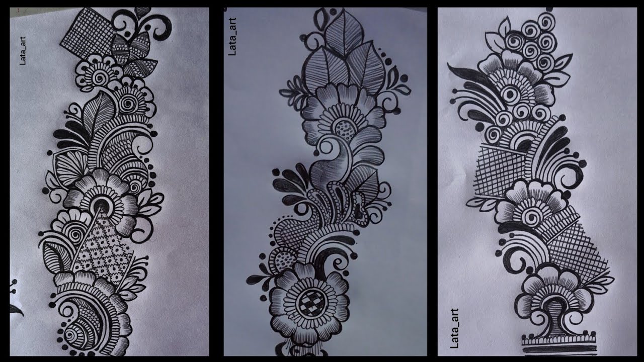 New pencil shading mehndi design/ Mehndi designs easy/ Mehndi design 2026 #lataart