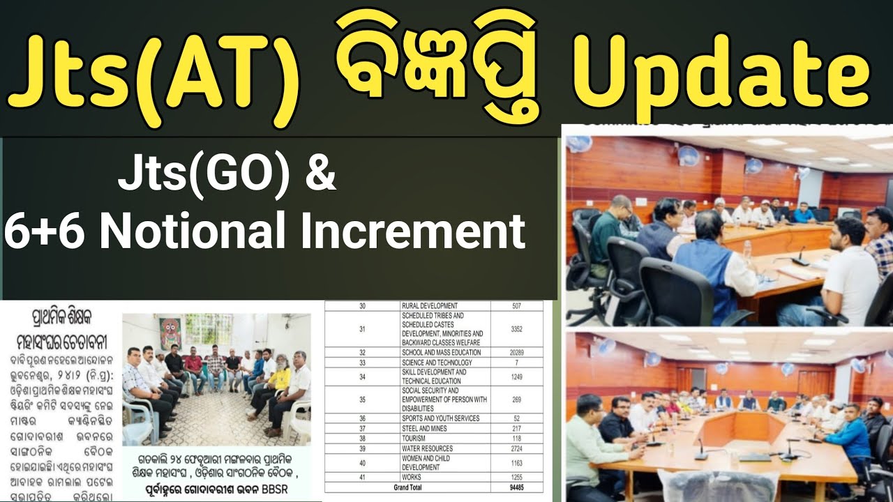 Jts(Go) & AT Recruitment With 6+6 Notional Increment ଆସିଗଲା ବଡ Update//ଶିକ୍ଷକ ନିଯୁକ୍ତି ଓ GO Update..