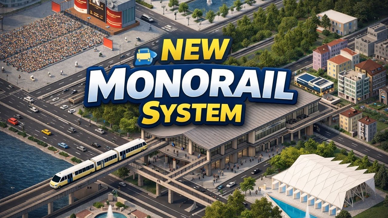 THEOTOWN | MONORAIL IN OUR CITY 🚝 | #theotown #theotownindonesia #gaming #viral 